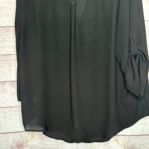 Torrid Harper Black Georgette Popover Office Career Blouse Shirt Size 2X Plus - Picture 6 of 6